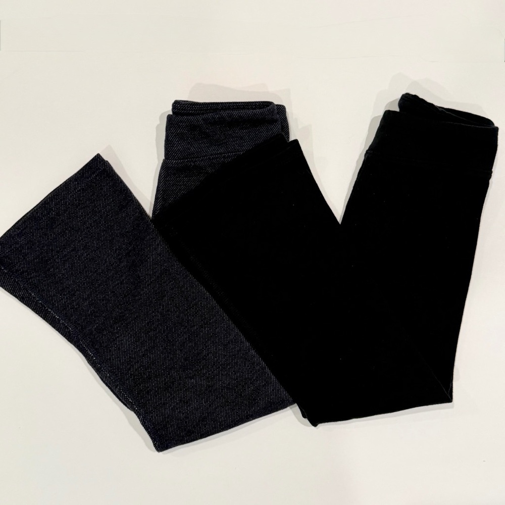 Cat & Jack Toddler Girls Flare Leggings - Black & Faux Denim - 2 Pack - 3T - Picture 4 of 4